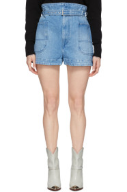 Isabel Marant - Blue Denim Paper Bag Shorts