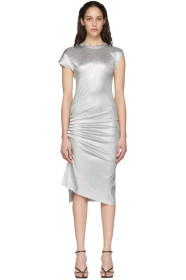 Paco Rabanne - Silver Gathered Jersey Dress