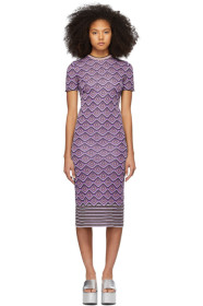 Paco Rabanne - Purple Jacquard Stripes Dress