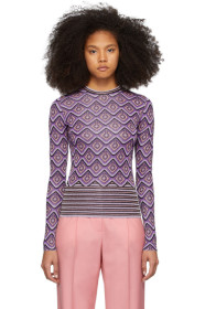 Paco Rabanne - Purple Jacquard Stripes Top