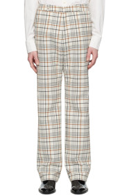 Paco Rabanne - Off-White Tartan Trousers