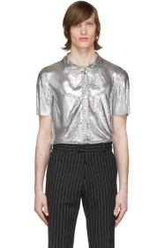 Paco Rabanne - Silver Mesh Polo Shirt