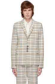 Paco Rabanne - Off-White Tartan Blazer