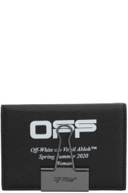 Off-White - ブラック & ホワイト ロゴ バイフォールド カード ホルダー