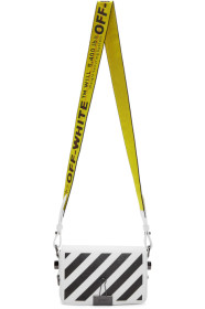 Off-White - SSENSE 独家发售白色迷你 Diag 翻盖单肩包