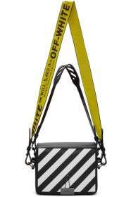 Off-White - SSENSE 独家发售黑色 Diag 翻盖单肩包