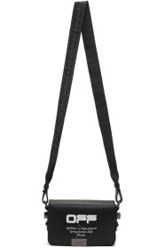 Off-White - Sac à rabat noir Mini Wavy Logo