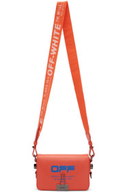Off-White - 橙色迷你 Wavy Logo 翻盖单肩包