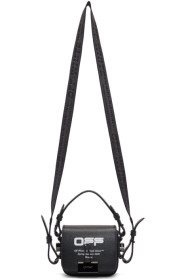 Off-White - Sac à rabat noir et blanc Diag Baby
