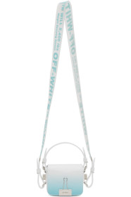 Off-White - Sac en cuir verni dégradé bleu Baby Box