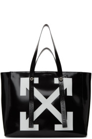 Off-White - Black Patent Arrows Tote