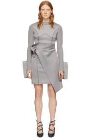 Off-White - Grey Jersey Wrap Dress