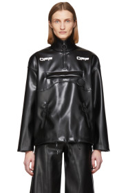 Off-White - Black Coated Anorak Jacket