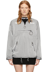 Off-White - Grey Nylon Anorak Pullover Jacket
