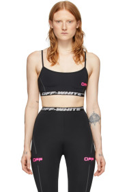 Off-White - Black & Pink 'Off' Active Bra