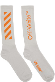 Off-White - グレー & オレンジ アロー ソックス