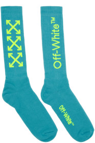 Off-White - ブルー & イエロー アロー ソックス
