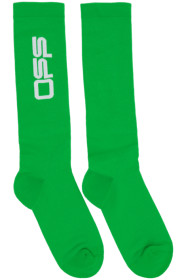 Off-White - Green Wavy Logo Socks