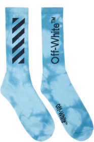 Off-White - Blue Tie-Dye Diag Socks