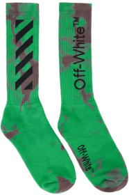 Off-White - Green & Red Tie-Dye Diag Socks