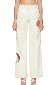 Off-White - White Leather Meteor Formal Pants