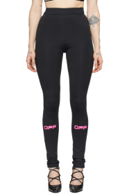 Off-White - Black & Pink 'Off' Active Leggings