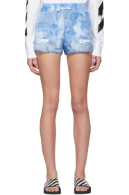 Off-White - Blue Tie-Dye Active Shorts