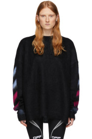 Off-White - Black Mohair Melange Sweater