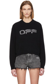 Off-White - Pull en maille à logo noir