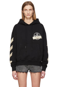 Off-White - Pull à capuche noir Tape Arrows Over
