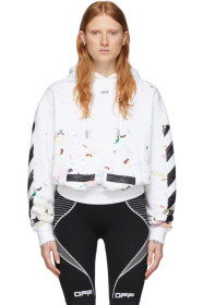 Off-White - SSENSE Exclusive White Paint Splatter Hoodie
