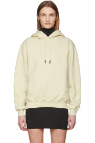 Off-White - Pull à capuche blanc cassé Diag