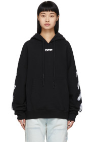 Off-White - Black Airport Tape Double T-Shirt Hoodie