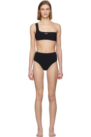 Off-White - Black & White One-Shoulder Bikini