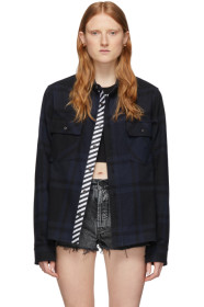 Off-White - SSENSE Exclusive Black & Navy Stencil Shirt