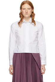 Off-White - White Poplin Logo Cropped Shirt