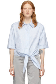 Off-White - Blue Waves Knot Baseball Shirt