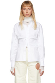Off-White - White Draped Sleeves Shirt