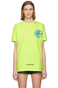 Off-White - イエロー グローインザダーク 3D クロス T シャツ