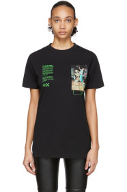Off-White - ブラック Pascal ペイント オーバー T シャツ