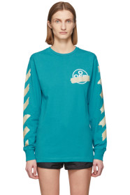 Off-White - ブルー テープ アロー T シャツ