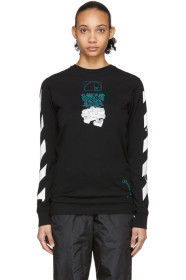 Off-White - ブラック ドリップ アロー ロング スリーブ T シャツ