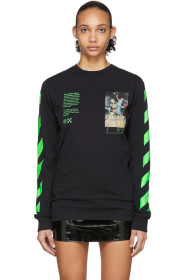 Off-White - ブラック Pascal ペイント ロング スリーブ T シャツ