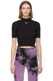 Off-White - SSENSE 限定 ブラック リブ モック ネック T シャツ