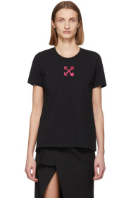 Off-White - ブラック & ピンク アロー T シャツ