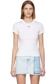 Off-White - ホワイト リブ T シャツ