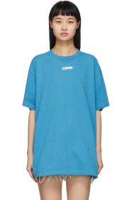 Off-White - ブルー エアポート テープ オーバー T シャツ
