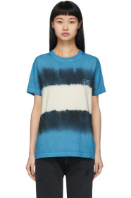 Off-White - ブルー & ホワイト タイダイ スキニー アロー T シャツ
