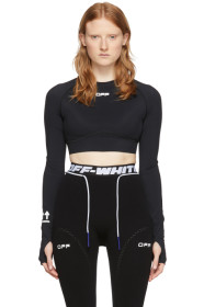 Off-White - 黑色 Active 短款长袖 T 恤