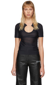 Off-White - Black Swiss Cheese Fitted T-Shirt
